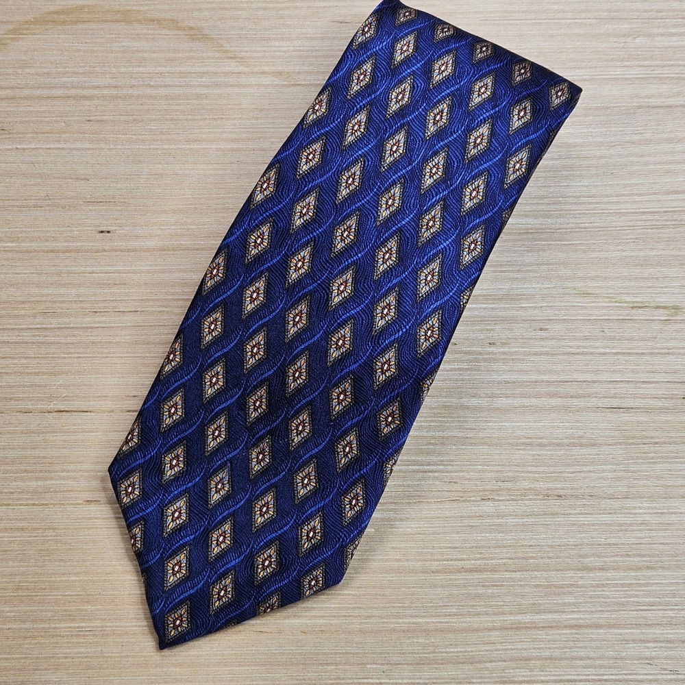 Jos. A. Bank Necktie Mens Blue Diamond Silk Formal Business‎ Professional